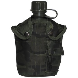 US plastic bottle, woodland, 1l, nylon cover