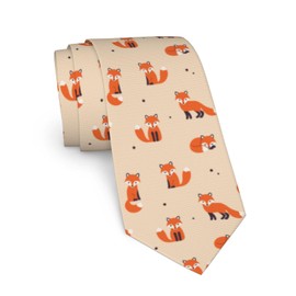JKJOJIA Fox Cartoon Cute Ties For Men Novelty Funny Neckties Classic Fashion Men's Tie For Wedding Party Business Casual Gifts