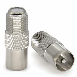 Ahoaepy 2PCS PAL TV to Type F Coaxial Connectors, 50ohm TV PAL Male to F Type Female Antenna Adapter for CATV, Radios, Coaxial Cables