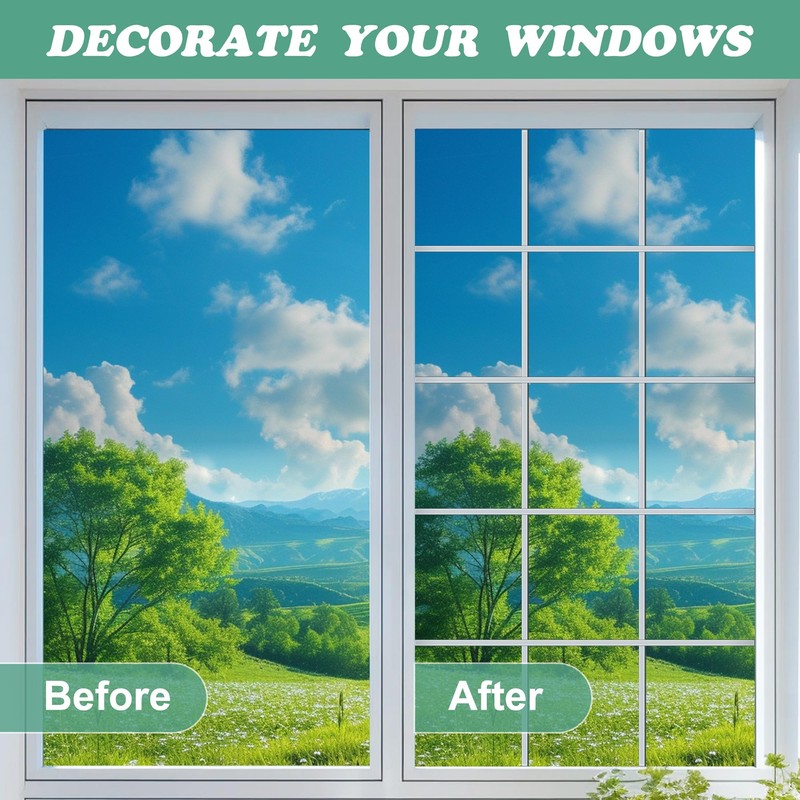 DECOHS 33 Ft Window Grille Inserts Grid Kit- TPE Self-Adhesive
