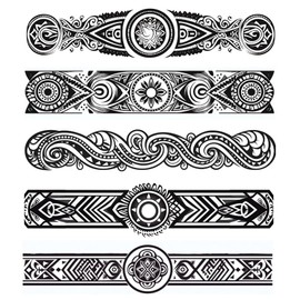 Marc5 Temporary Bracelet Tattoo Tribal Tattoo Maori Design 5 Sheets