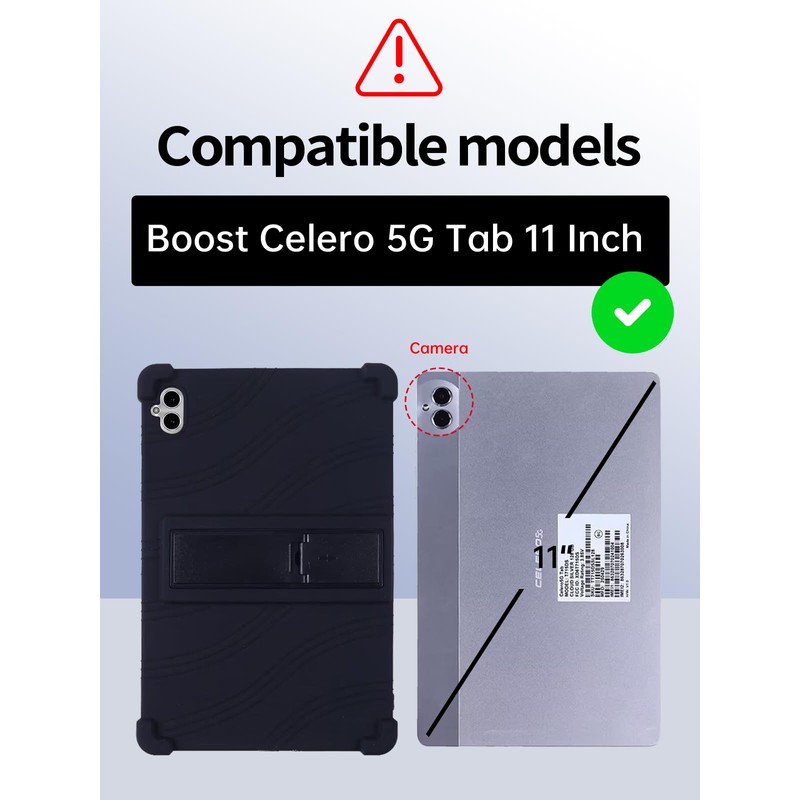Shockproof Soft Silicone Tablet Case with Adjustable Stand for 2025