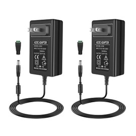 24V Power Supply, 3A 72W LED Power Supply, 24Volt LED Light Adapter, 100-240V AC to 24V DC Transformer for LED Strips, with 5.5/2.1 DC Female Barrel Connector (2 Pack)