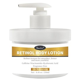 Retinol Body Lotion, Fragrance-Free, Anti-Aging Firming Moisturizer Body Cream with Niacinamide Hyaluronic Acid & Shea Butter, Helps Diminish the Look of Crepey Skin for Women & Men 8.45 oz