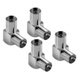 POPPSTAR 4 x Antenna Angle Adaptor (90 Degree Angled) (IEC Antenna Plug to Female) Angle Plug for Antenna Connections, Radio