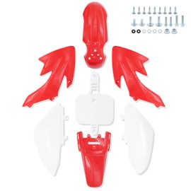 JIAXIMAN CRF50 Plastics Kit Pit Bike Parts Fairings Fenders for HONDA CRF 50 XR 50 XR50 SSR 110 SSR 125 and Kids Trail Dirt Bike 50cc-160cc (JM007-WHITE&RED)