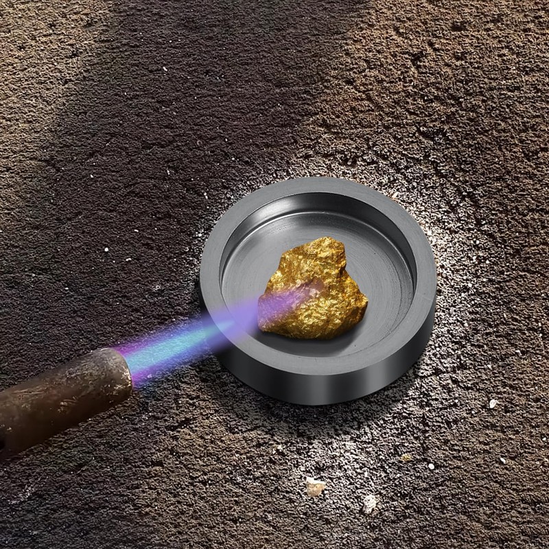 VILLCASE 4Pcs Round Graphite Ingot Molds 2 Inch Metal Casting