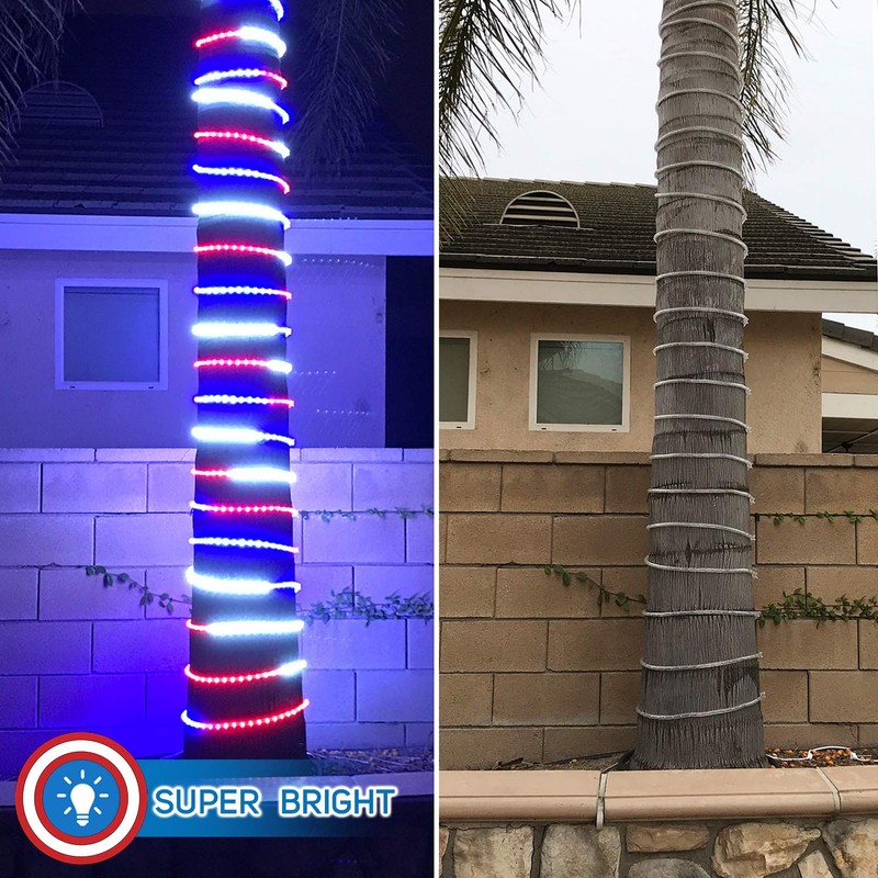 Russell Decor Patriotic Rope Lights Red White Blue for Independence