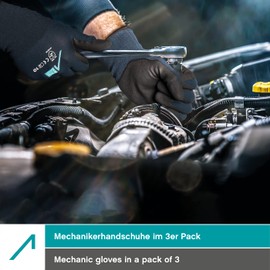 ACE ProGrip Work Gloves - 3 Pairs of Protective Gloves with Strong Oil Grip for Work - EN 388 - 07/S (Pack of 3)