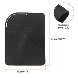 HARFINGTON Silicone Iron Hair Curling Pad, Multipurpose Iron Hot Resistant Mat Hair Curling Plate for Hair Straightener, Hair Rollers and Hair Styling Tools, Black