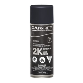 CAR-REP® Epoxy Color Top Coat with Wise 2K Technology, Easy Application, High Coverage, Jet Black Semi-Gloss, 11oz Aerosol