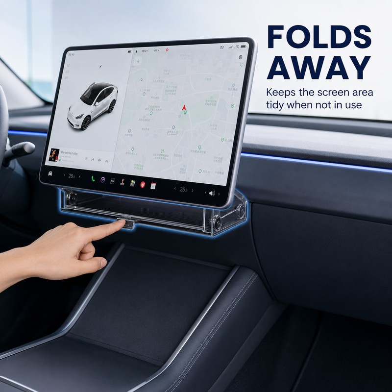 Magnetic Foldable Under-Screen Storage Organizer for Model 3 Highland &