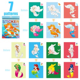 Mermaid Number Sticker Books, Colour Sticker Books, Sticker Books for Children or Toddlers, Sticker Book for 2 3 4 5 Years Old Girls Boys Birthday Gifts