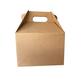 Caja tipo lonchera, Boxlunch Cartón microcorrugado color Kraft. Paquete de 10 Piezas