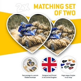 2 x Heart Stickers 15 cm - Quad Bike ATV 4x4 Dirt Biker Sports Fun Decals for Laptops,Tablets,Luggage,Scrap Booking,Fridges, #24082