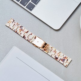 BINLUN Resin Watch Straps 12 14 16 18 20 22 mm for Women Replacement Watch Band 14 Colors Quick Release Wrist Strap Smart Watch Bracelets, Naugat White,18mm