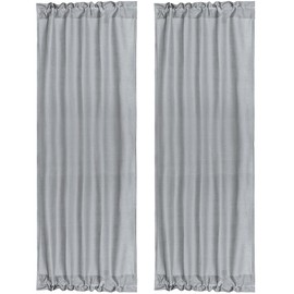PiccoCasa Thermal Insulated French Door Curtain Side Panels - Blackout Curtains Drape 25x72 Inch Room Darkening for Glass Doors 2 Panels Gray