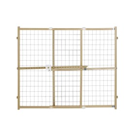 Toddleroo by North States - Quick-Fit Extra-Wide Wire Mesh Wooden Baby Gate: Pressure Mounted Baby Gate for Doorways - Adjustable 29.5 to 50 Inches Wide - 31 Inches Tall