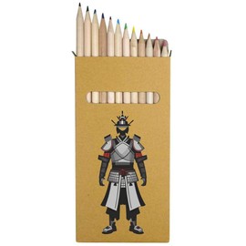 12 x 'Japanese Samurai Armor' Long 178mm Coloured Pencils/Pencil Set (PE00060007)