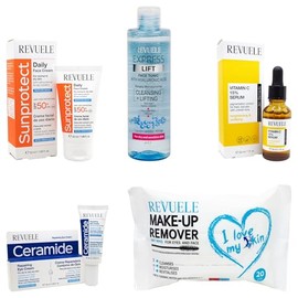 REVUELE SET RUTINA DIARIA 5 PACK TONICO - CREMA OJOS - SUERO - CREMA - TOALLITA 250ML25ML30ML50ML20PZ                                                 