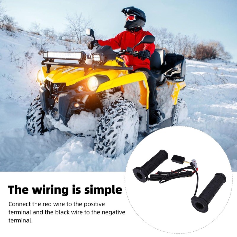 Jiawu Motorcycle Heated Grips, 1 Pair ATV Handlebar Grip Thumb
