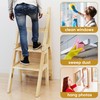 Suuiwau Folding Step Ladder Chair 3-in-1 Wooden Step Stool 4