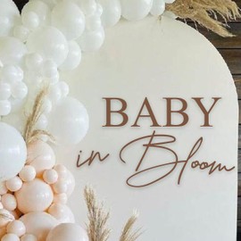 VANGNING Baby in Bloom Baby Shower Party Decal Sign - Gender Reveal Girl or Boy Baby Shower Decal Sign, Baby Shower Pregnancy Wall Decoration Decor