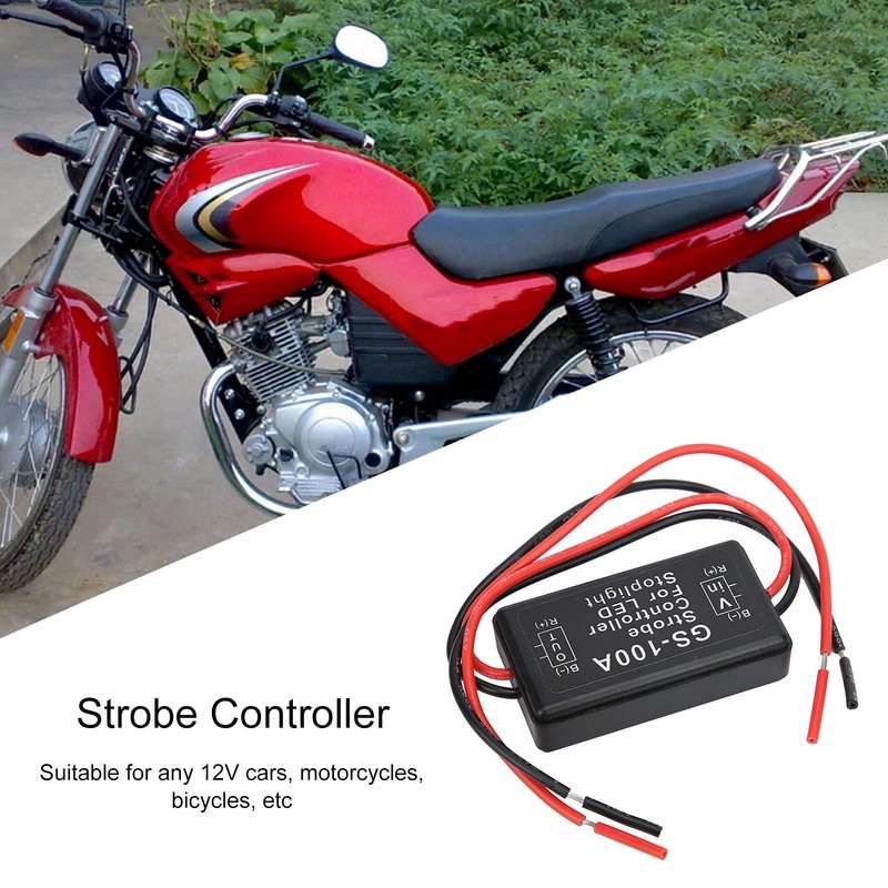 Fafeicy LED Flash Control Module Brake Light Strobe Controller GS