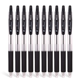 Vignette Stationery Retractable Ballpoint Pens, 1.0mm Tip, Extra Smooth, Quick Dry Ink, Oil Base, Waterproof, Non-Bleeding, 10 Pack, Black for School Office University Student Admin Daily Writing Pen