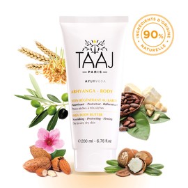 TAAJ | Shea regenerating treatment - ABHYANGA | Nourishing, protective and firming treatment for dry skin | Provides comfort and softness | Protects against dryness | Vegan | 200 ml