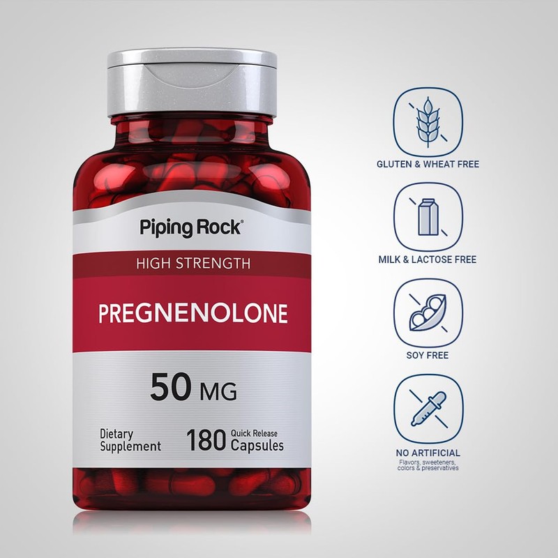 Piping Rock Pregnenolone 50 mg | 180 Capsules | Hormone