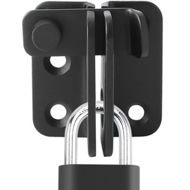 Litensh Shed Lock Flip Door Bolt Lock Gate Latch Lock Padlock Hasp for Wooden Cupboard Pet Cage Barn Cabinet Garden Bathroom Sliding Door, Left Open (Black, Left Open S)