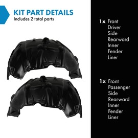 TRQ TRQ Front Inner Fender Liner Set Compatible with 2015-2018 Ram 1500 2019 1500 Classic CH1248179 CH1249179