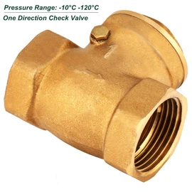 Brass Check Valve, DN25 One Way Non-Return Valves, 1 Inch BSP Female Thread Prevent Water Backflow Valve for Water, Oil, Steam, Acidic Media, Pressure Load 232PSI