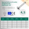 DSM Chipboard Screws 4.5 x 50 mm Stainless Steel A2/V2A