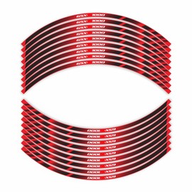 Motorcycle Reflective Rim Tapes Sticker Stripe for Suzuki GSXR1000 K1/GSXR1000 K3 /GSXR1000 K5/GSXR1000 K7/GSXR1000 K9/GSXR1000 K17 2017-2022 Rim Wheel Decal Stickers 17 inch,(Black and Crimson)