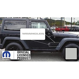 Decal Mods Fender Wrangler Small Side Logo Graphic fits Jeep Wrangler JK (2007-2018) (Set of 2) SJ3Y3 Metallic Silver