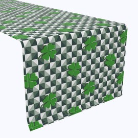Fabric Textile Products, Machine Washable, 100% Milliken Polyester, Tablecloths, Table Runners, Napkins, & Outdoor Tablecloths, Infinity Shamrock (12" x 72")