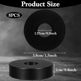 Thick Rubber Washers Round Spacers 1.5" OD 0.5" Inner Diameter 0.43" Thick Mechanical Vibration Dampening Pads for Screws Bolts Faucet