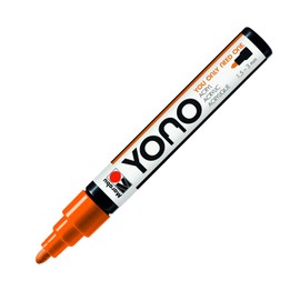 Marabu Yono 12400103013 Marker, Orange 013, Versatile Acrylic Pen with Japanese Bullet Tip 1.5-3 mm, Water-based, Non-fading and Waterproof, for Almost All Surfaces