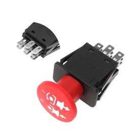 Clutch PTO Switch 8 Terminals for Dixie Chopper for Jacobsen Bobcat for Rotary for MTD for Delta Compatible with 4174684 500016 2721505 430-528 110-9657A 725-07534 6204-322, 10 AMP, Red Knob