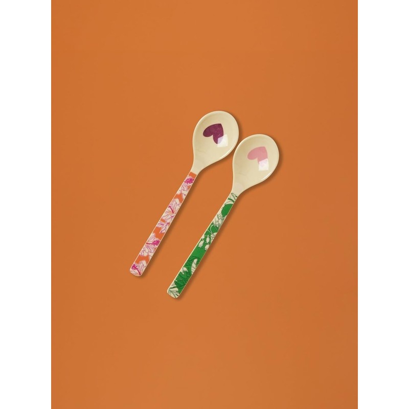 RICE Set of 2 melamine teaspoons teaspoon 'Winter Paradise', MELSP-SHW23XC