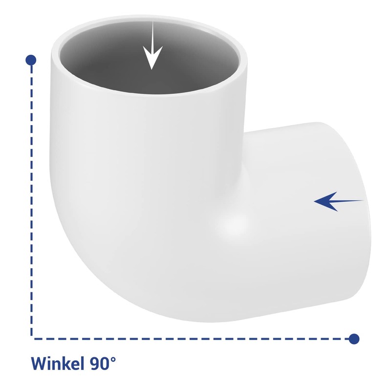 Aquade PVC Angle 90 ° 50 mm 2 x Socket
