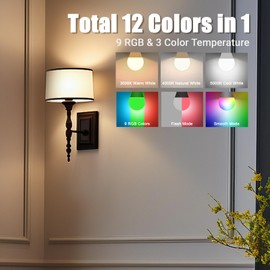 Yochoice Rechargeable A19 Light Bulb, Battery Operated LED Bulb with 9 Colors Selectable & 3 Timer, Dimmable Light Bulb for Non-Hardwired Lamps with Remote Control