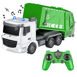 CALEST 2.4Ghz Remote Control Garbage Truck Toys,1/24 RC Garbage Truck with 6 Channel Remote Control Waste Management Garbage Truck, Birthday Gifts Ideas for Boys Age 3-8 Year Old