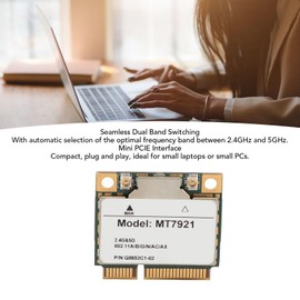WiFi 6 Wireless Card, Dual Band 574Mbps Mini PCIE Wireless Card with Bluetooth 5.2 Connectivity, Network Adapter for Laptop