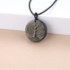 Coai Unisex Obsidian Tree of Life Pendant Necklace, Non-metal, black