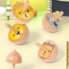 6 Pcs/Set Beech Wood Spinning Tops Toy for Kids, Animal