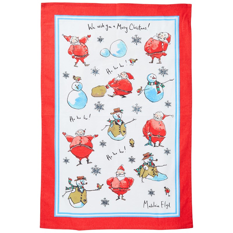 Ulster Weavers Madeleine Floyd Santa and Snowmen Cotton Tea Towel,