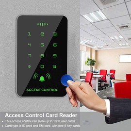 RFID Access Control Card Reader, Door Lock Opener, Access Controller, Password with 5 Keychains